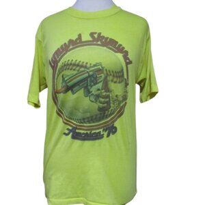 Vintage 1976 70s Rare Lynyrd Skynyrd Concert Tour T-shirt America 76 Yellow Tee
